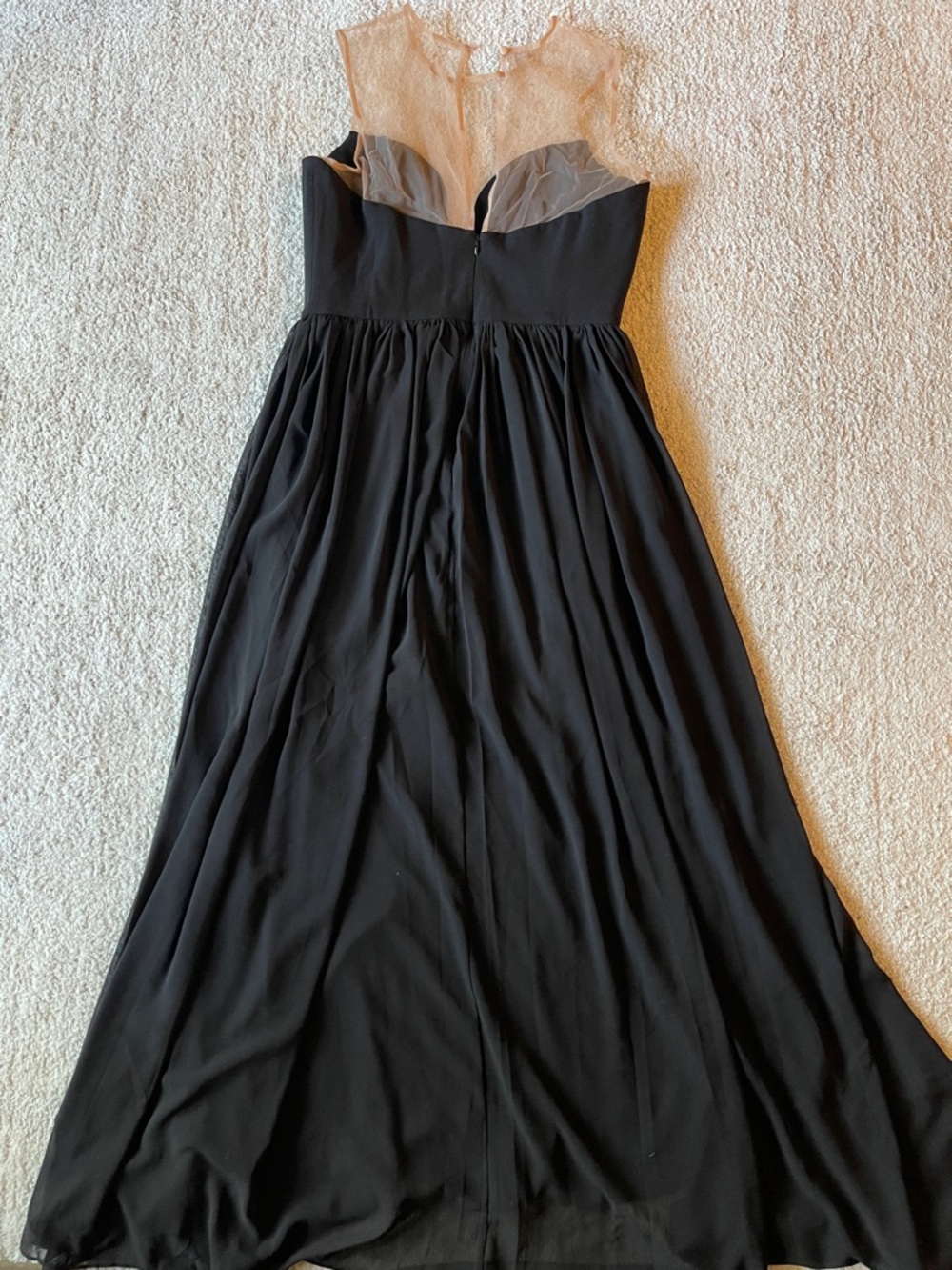 Dress the Population Eleanor Illusion Gown Black Maxi Dress Mesh - Picture 7 of 9
